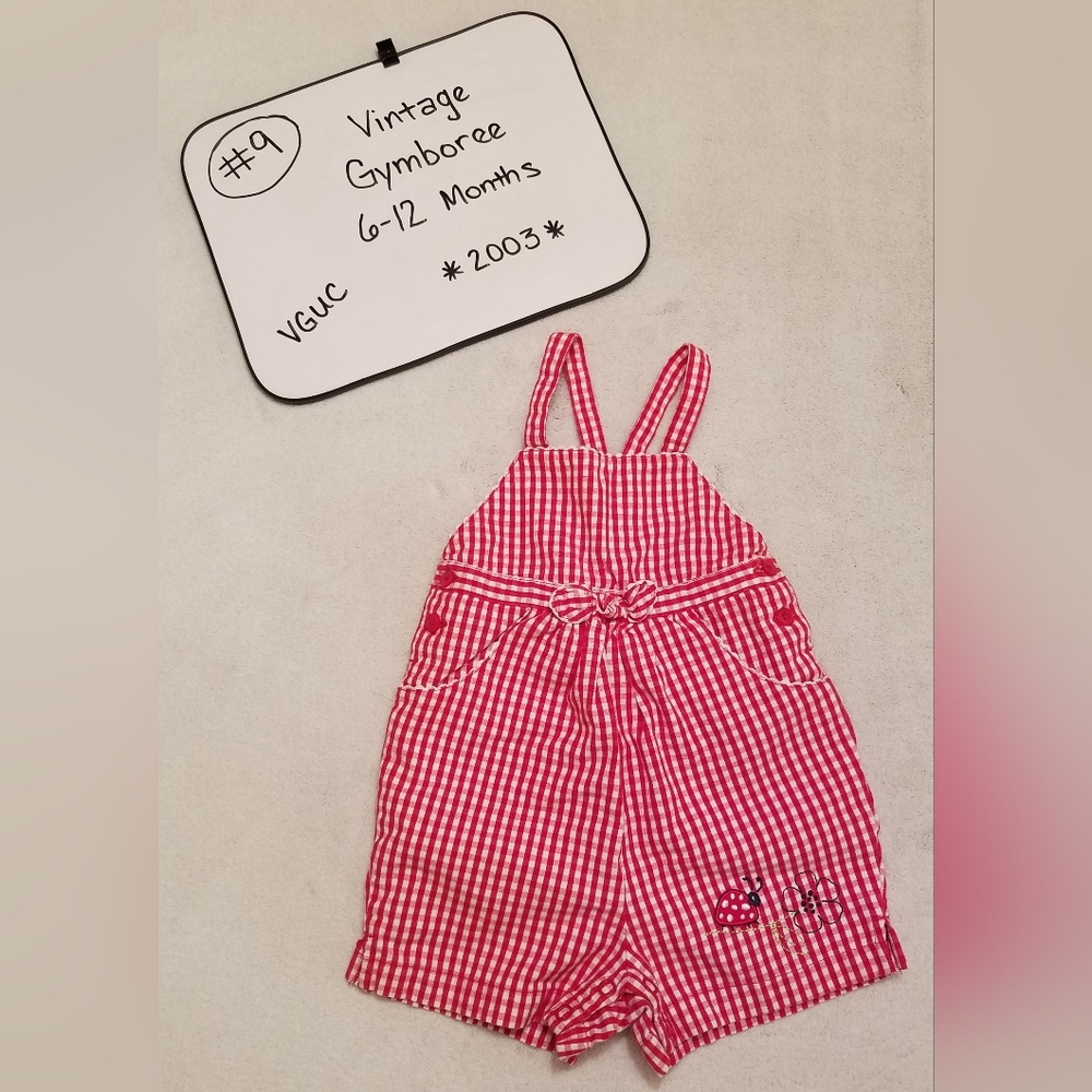 Gymboree "Candy Apple" Gingham Shortalls